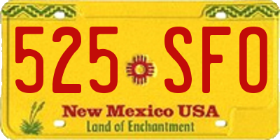 NM license plate 525SFO