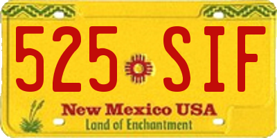NM license plate 525SIF