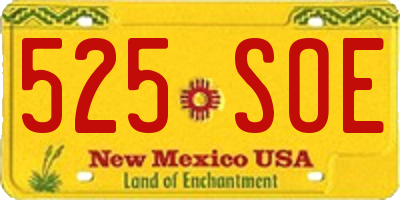 NM license plate 525SOE