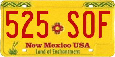 NM license plate 525SOF