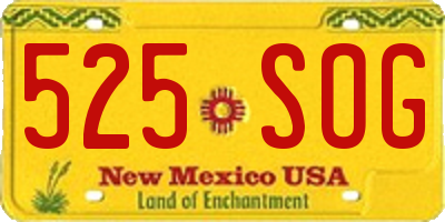 NM license plate 525SOG