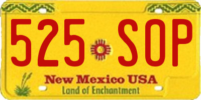 NM license plate 525SOP