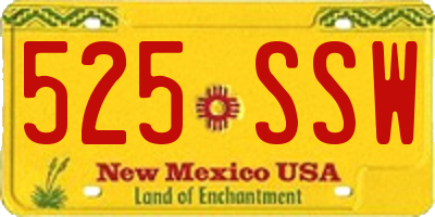 NM license plate 525SSW