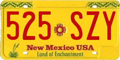 NM license plate 525SZY