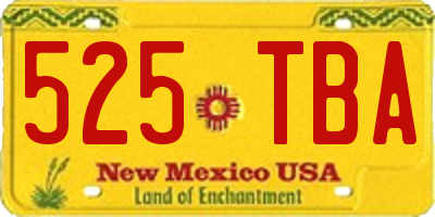 NM license plate 525TBA