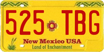NM license plate 525TBG