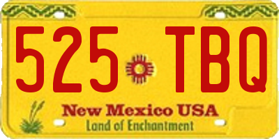 NM license plate 525TBQ