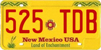 NM license plate 525TDB