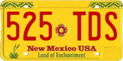 NM license plate 525TDS