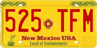 NM license plate 525TFM