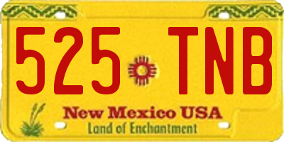 NM license plate 525TNB