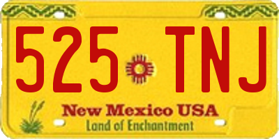 NM license plate 525TNJ