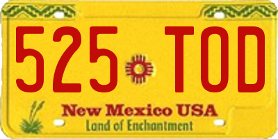 NM license plate 525TOD