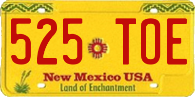 NM license plate 525TOE