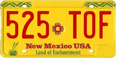 NM license plate 525TOF