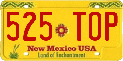 NM license plate 525TOP