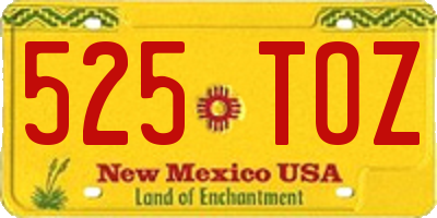 NM license plate 525TOZ