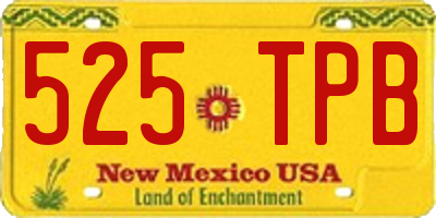 NM license plate 525TPB
