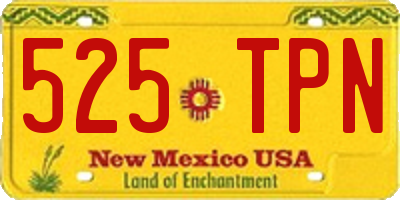 NM license plate 525TPN