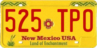 NM license plate 525TPO