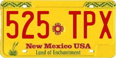 NM license plate 525TPX