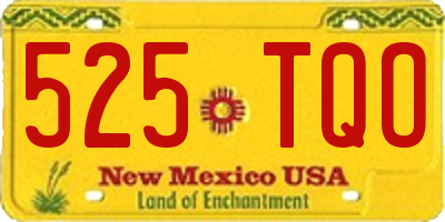 NM license plate 525TQO