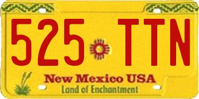 NM license plate 525TTN