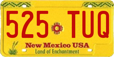 NM license plate 525TUQ