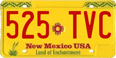 NM license plate 525TVC