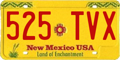 NM license plate 525TVX