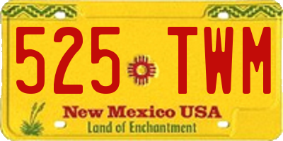 NM license plate 525TWM