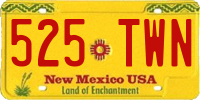 NM license plate 525TWN