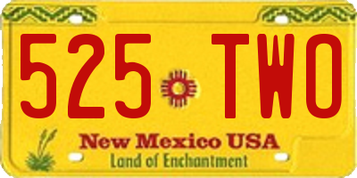 NM license plate 525TWO