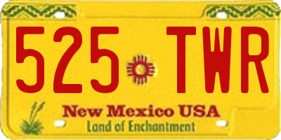 NM license plate 525TWR