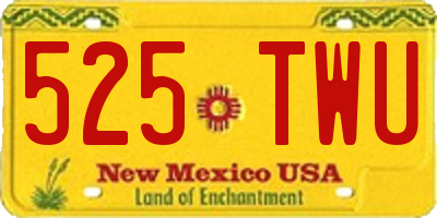 NM license plate 525TWU