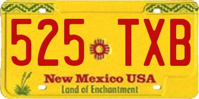 NM license plate 525TXB
