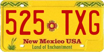 NM license plate 525TXG