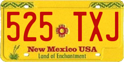 NM license plate 525TXJ