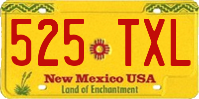 NM license plate 525TXL