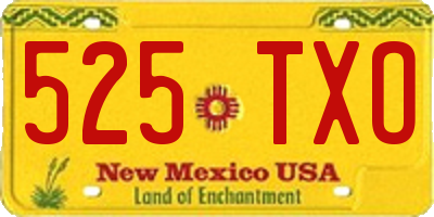 NM license plate 525TXO