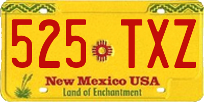 NM license plate 525TXZ