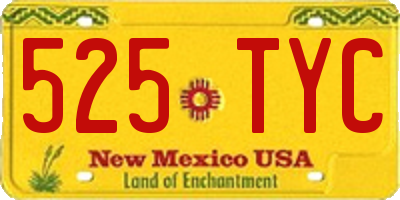 NM license plate 525TYC