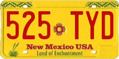 NM license plate 525TYD