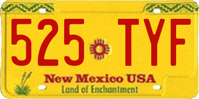 NM license plate 525TYF