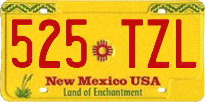 NM license plate 525TZL