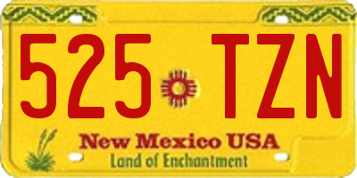 NM license plate 525TZN