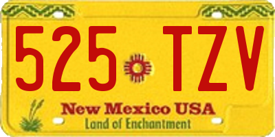 NM license plate 525TZV