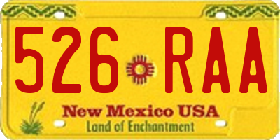 NM license plate 526RAA