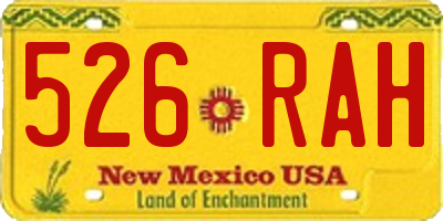 NM license plate 526RAH