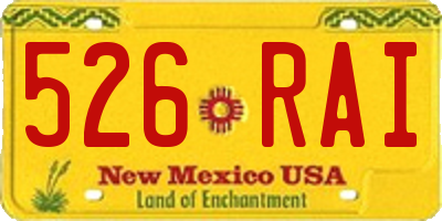 NM license plate 526RAI